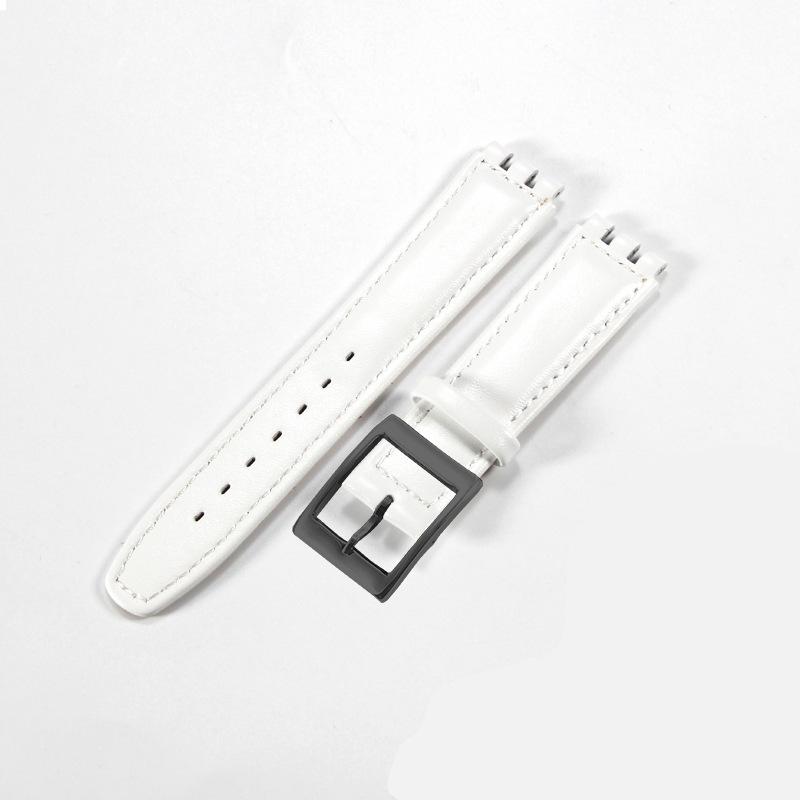 

High Quality 17mm 19mm Leather Watch Strap For Swatch YCS YAS YGS Series Watchband Needle Buckle Bracelet 19mm