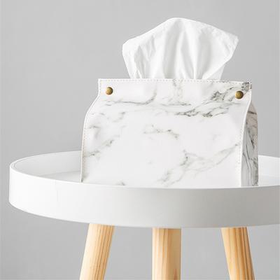 Nordic Modern Marble Pattern Tissue Box Pu Leather Napkin Holder Desktop Bedroom Coffee Table Paper Drawer Paper Box Organizers