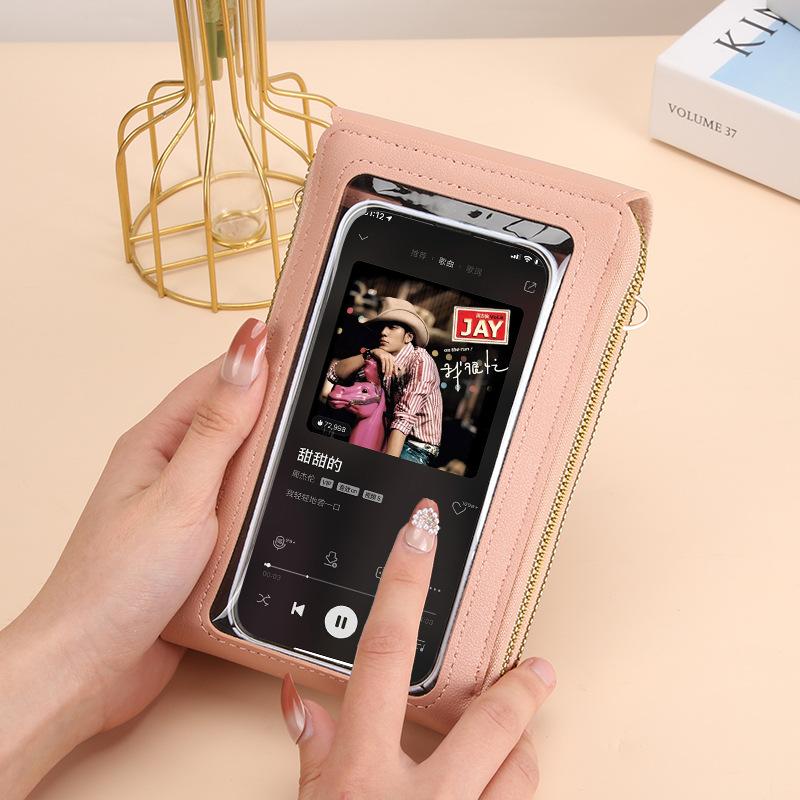 Fashion Two-piece Women's Bag Vertical Touchable Mobile Phone Bag Multi-compartment Messenger Bag with Mini Change Bag