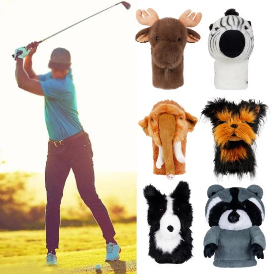 Plush Animal Golf Club Headcover Goat Fox Chipmunk Elk Wolf Sheepdog Raccoon