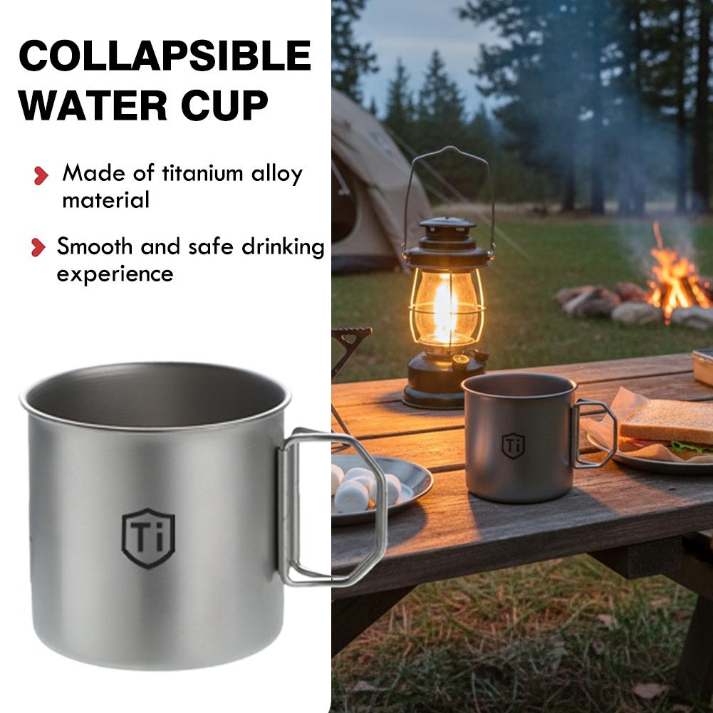 Tazza da Acqua Pieghevole per Purificazione del Titanio Specifica per Picnic all'Aperto Antibatterica Portatile Spessa e Resistente alle Cadute Tazza da Caffè