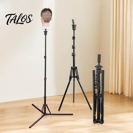 Mannequin Head Support 0.5/1.6M Stand, Height Adjustable Wig Stand Tripod for Cosmetology, Hairdressing Training, Styling Cosmetology Practice