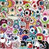 52 Horror Cartoon Eyeball Graffiti Stickers Decorate Suitcase Guitar DIY Waterproof Stickers