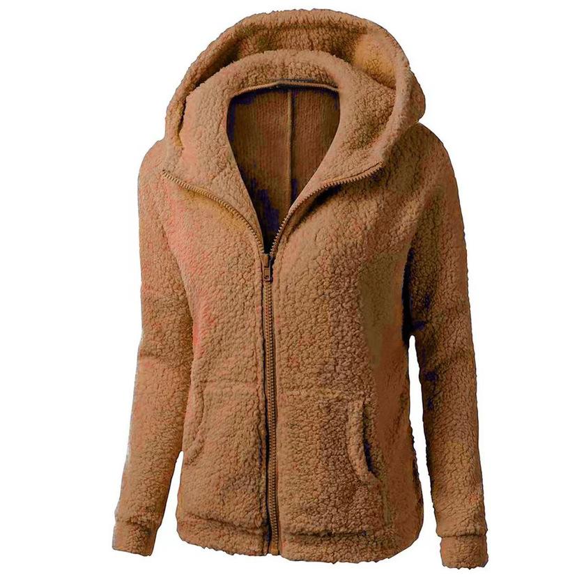 Autumn Winter Warm Jacket Women Hoodie Hooded Casual Female Hoodies Sweatershirt Zipper Coat Solid Soft Fleece Women Coat