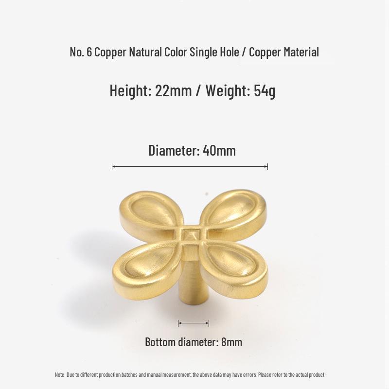 French Light Luxury Gold Brass Drawer Pull Handle