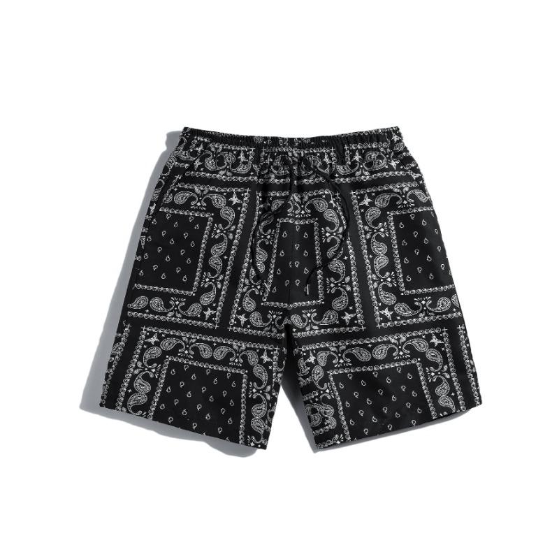 

Trend Bandana Graphic Beach Short for Men Summer Fashion 3D Printed Swim Trunks Loose Casual Streetwear Hawaiian Short Pants S