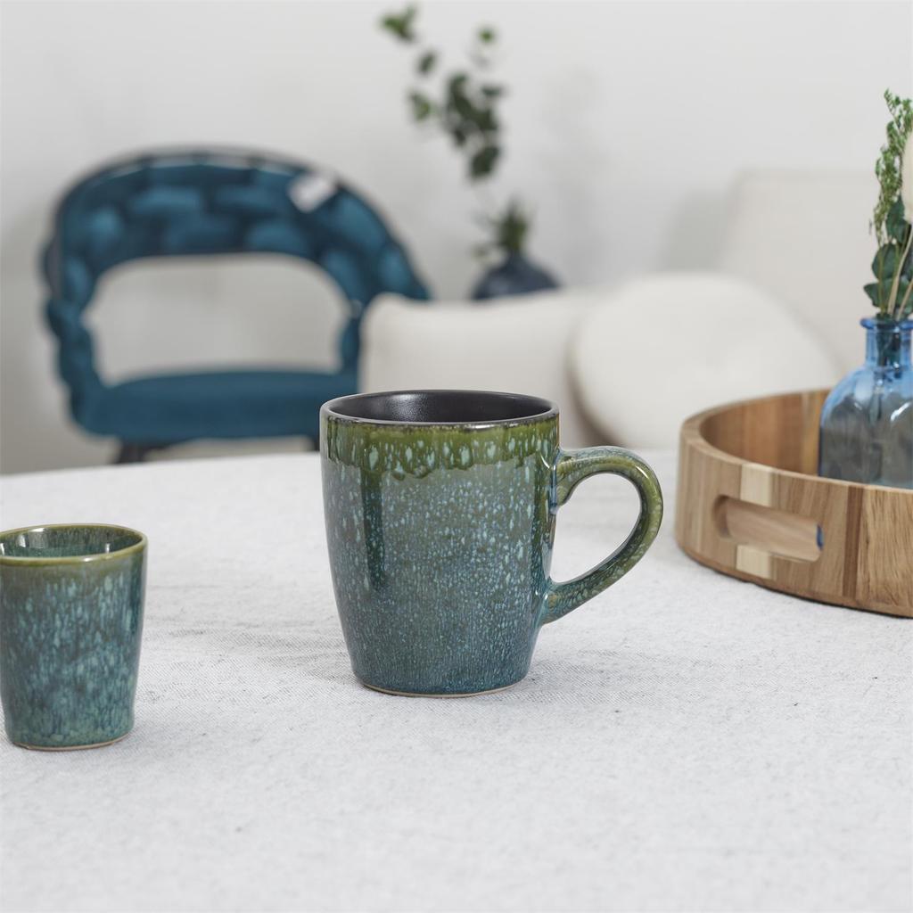 300 Ml Ceramic Mug Green Vintage Style