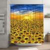 Sunflower Field Sunset Waterproof Shower Curtain Heat Resistant Machine Washable Non-Transparent 180x180cm