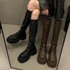 Autumn and Winter Knight Boots Pile High Boots Women's 2025 New Thin Boots Small Thin Thick-soled Long Boots