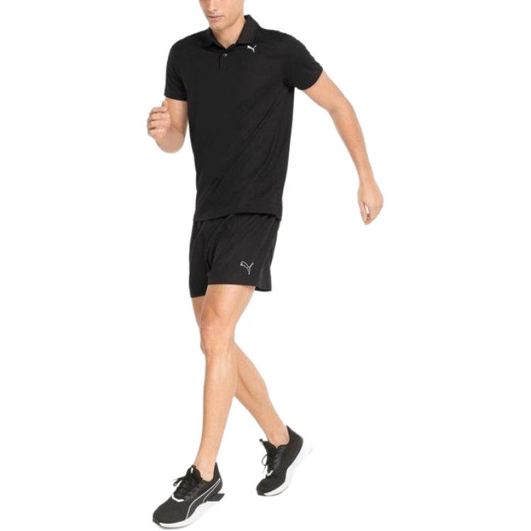 Puma Printed Casual Breathable Short Sleeve Polo Shirt Men Tops Black 521933-01