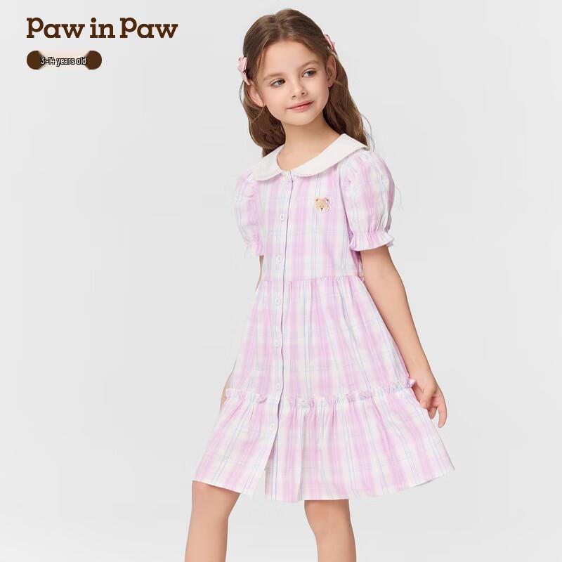 Мультяшная медвежья рубашка-платье midi с коротким рукавом PawinPaw 130