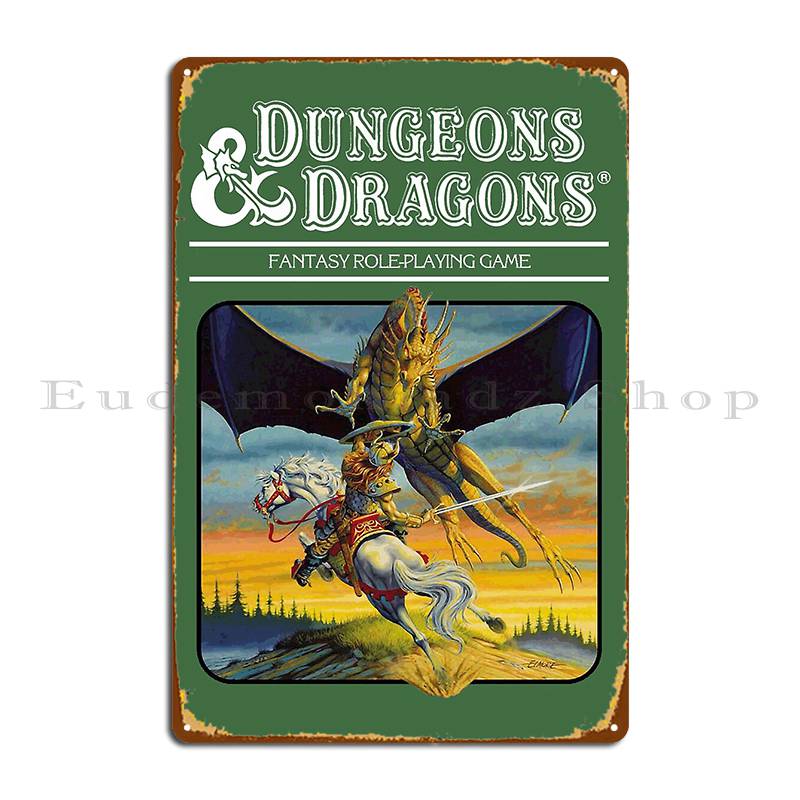 Dungeons Amp Dragons Expert Set Artwork Metal Plaque Wall Mural Designing Rusty Classic Wall Plaque Tin Sign Poster