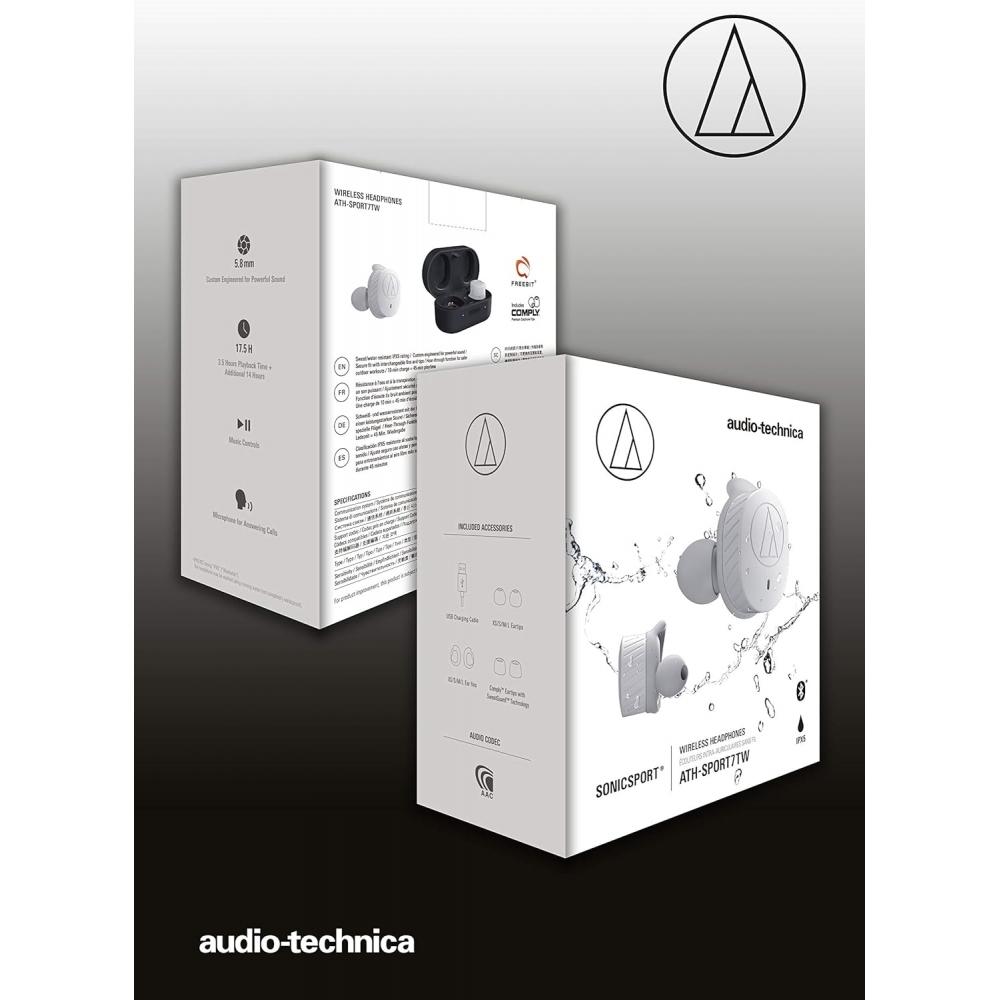 Audio Technica Audio Technica Ath Sport7twgy Sonicsport Wireless In Ear Headphones Grey Grey
