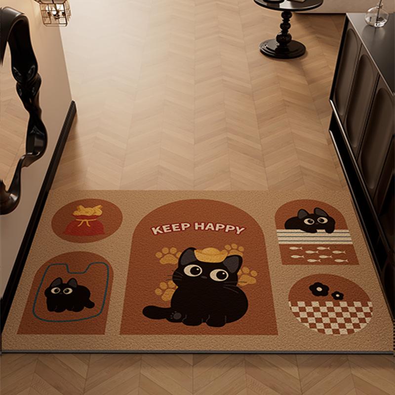 Cartoon Mimi Non-Slip Door Mat - Easy Clean, Dirt-Resistant, Cuttable Silk Loop Foot Pad for Home