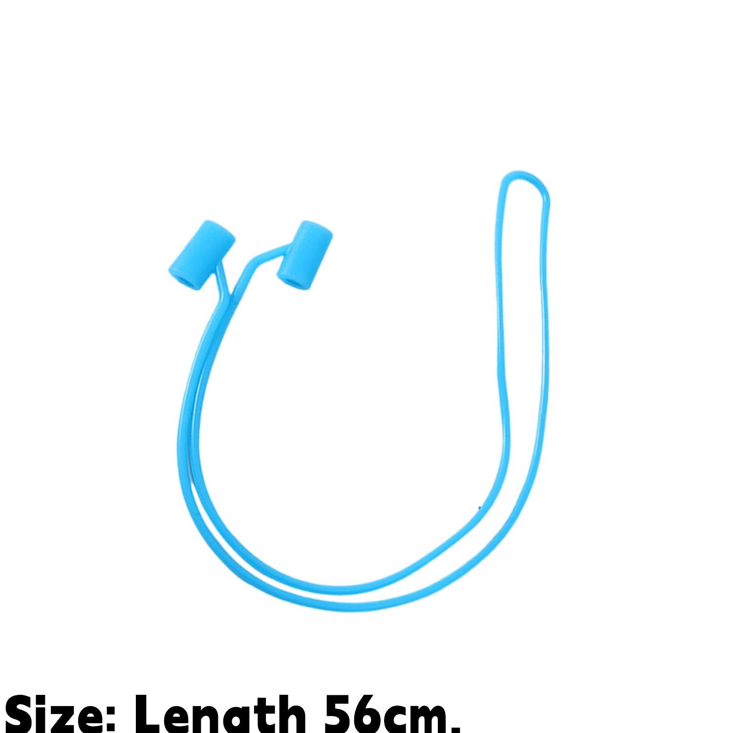 

Colorful Silicone Rope Flat Holes Silicone Glasses Cord String Sports Non-slip Soft High Elastic Sunglasses Lanyard Neck Strap світло-синій колір
