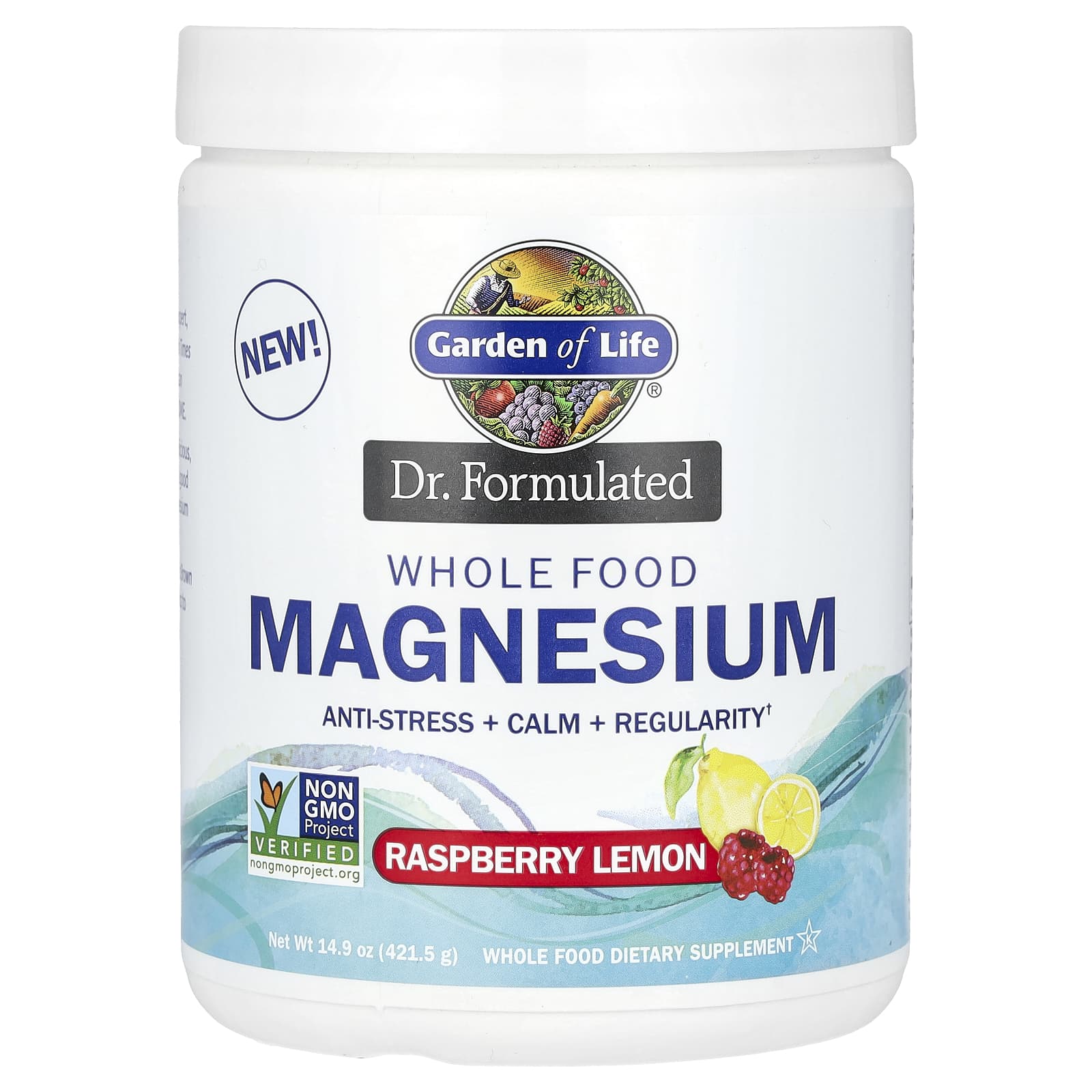 

Garden of Life, Doctor Manufacturing, Whole Foods Magnesium, Raspberry Lemon, 14.9 oz (421.5 g)
