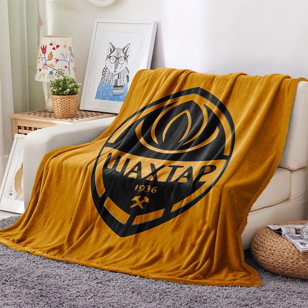 Shakhtar Donetsk FC Printed Flannel Blanket, soft throw for bedroom sofa, washable,soccer fan merchandise, great gift.