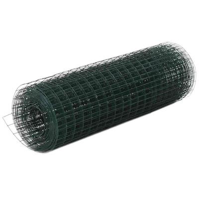 Vidaxl Mesh Fence, Steel and PVC, 10X0.5 M, Green
