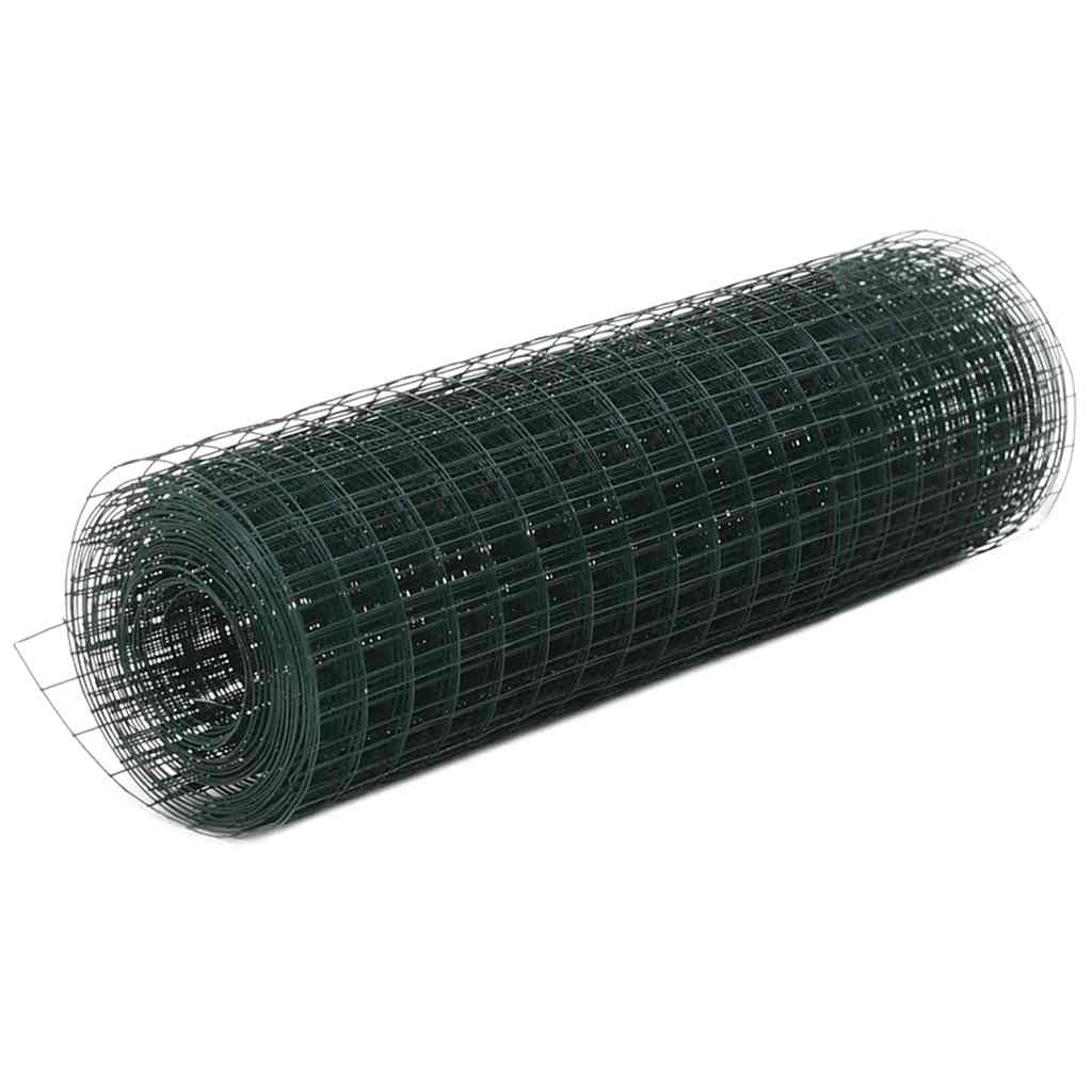 Steel Wire Mesh Fence with PVC Coating 10 X 0.5 M Green