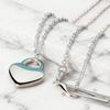 Hochwertige 925 Sterling Silber Glücksherz Schloss Halskette für Damen Mode Nischenschmuck Hochzeit Verlobung Feiertagsgeschenke