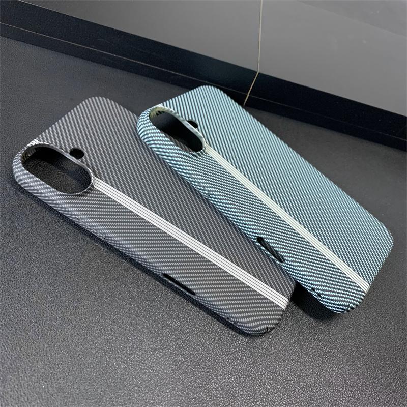 Double Color Carbon Fibre Silicone Phone Case for iphone 16 Pro Max Plus Ultra Thin Shockproof Bumper Cover Luxury