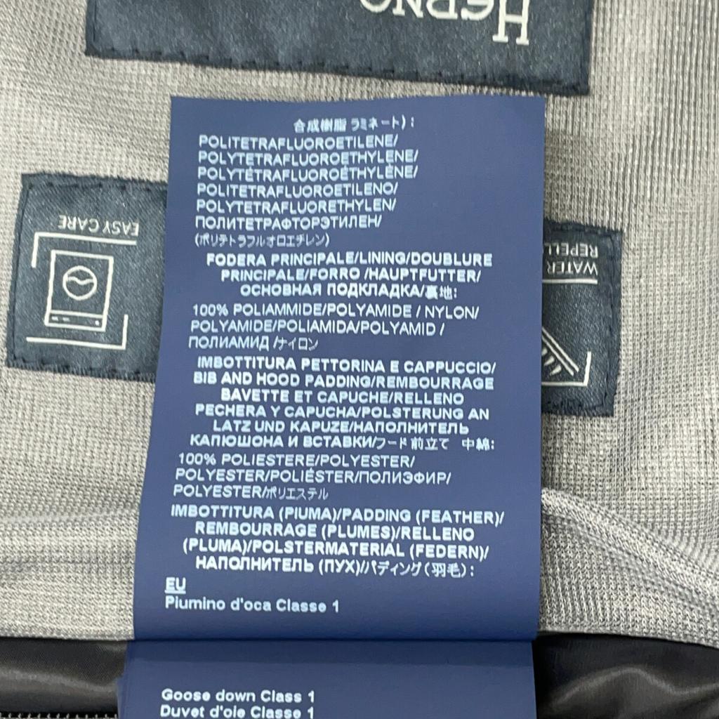 HERNO PI141UL Navy 2-Layer Gore-Tex Chesterfield Hooded Down Coat coat 50 NavyUsed