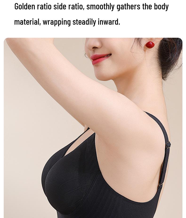 Seamless Pull-On Women's Underwear: Anti-Sagging, Side Support for Underarm Fat, Breathable, Comfortable, Adjustable, Jelly Soft Support Bra.