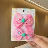 2PCS New Cute Princess Fashion Solid Heart Bow Lovely Girls Hairpins Children Headwear Hairgrip Hair Clips Hair Accessories