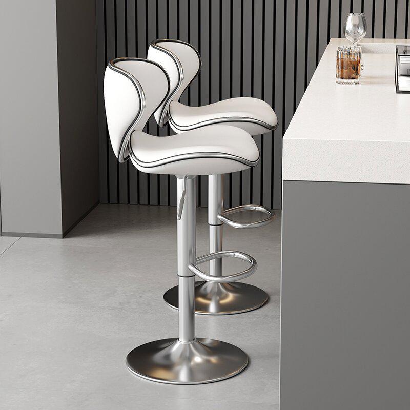 Modern Minimalist Light Luxury Swivel Bar Stool with Backrest