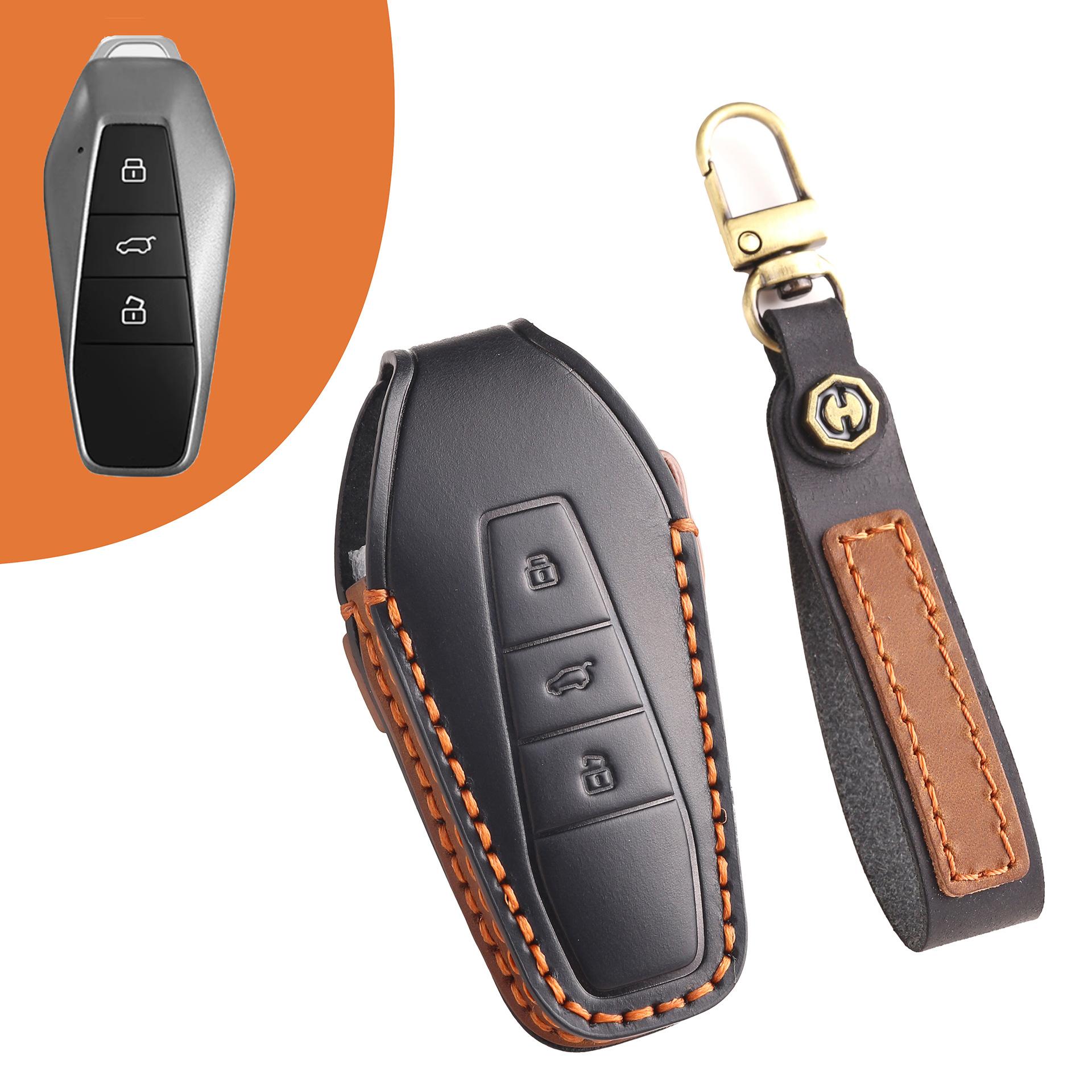 

Подходит для специального комплекта ключей Chery iCAR03 2024 новый icar03 автомобиль на новой энергии кожаная сумка ручной работы чёрный