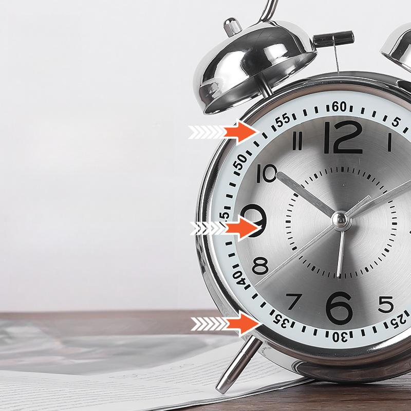 Ceas deșteptător metalic high-end, de dormitor, creativ, luminos, ASDA, cu secundar continuu, ceas deșteptător pentru studenți