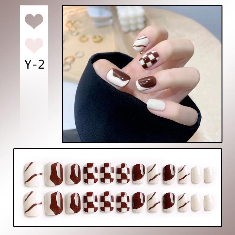 24-Piece French Style Detachable Nail Art Set with Stickers