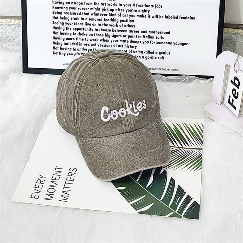 

Вышитая модная мужская и женская бейсболка с индивидуальностью из выстиранного денима 58cm коричневый