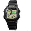 Casio World Time AE-1200WH-1BV Digital Watch Black Gold LCD Men's Wristwatch