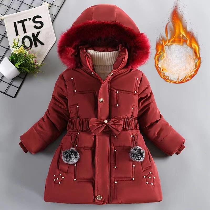 Autumn Winter Girls Jacket Keep Warm Hooded Windproof Outerwear Birthday Christmas Girls Coat 4 5 6 7 8 9 10 Years Kids Clothes