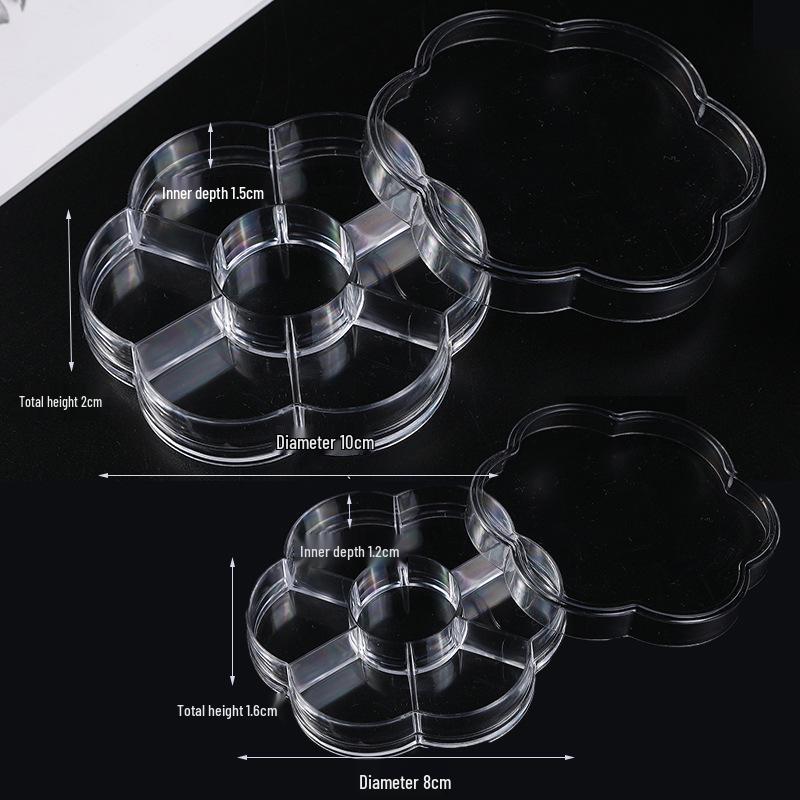 

Plum Blossom Transparent Plastic 7-Compartment Jewelry Storage Box