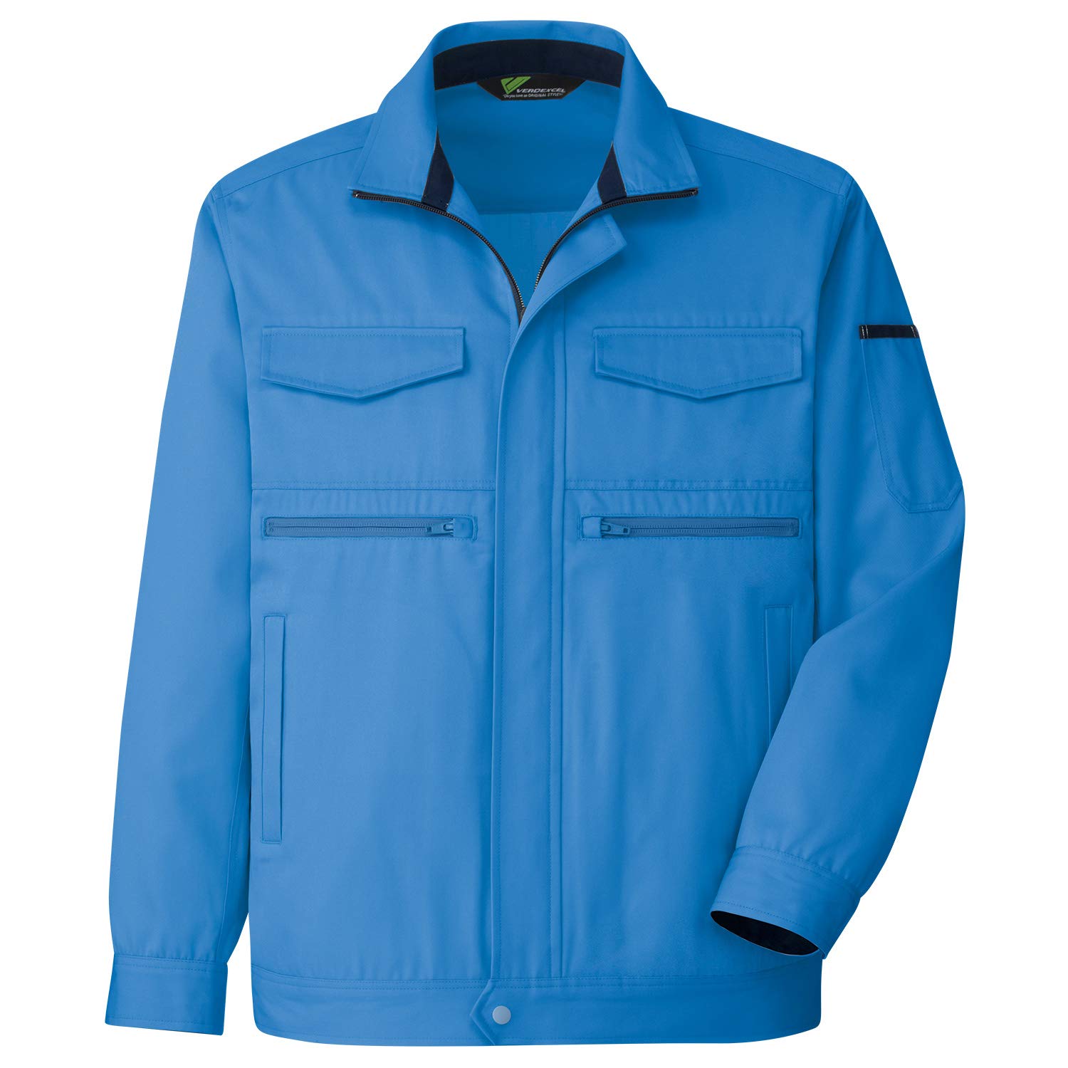 

Midori Anzen Verdexcel Workwear Long Sleeve Harness Eco Mark Draped Top Size 3L Jumper, Unisex, Compatible, Anti-Static, Certified, Cut, VE583, Blue, синій