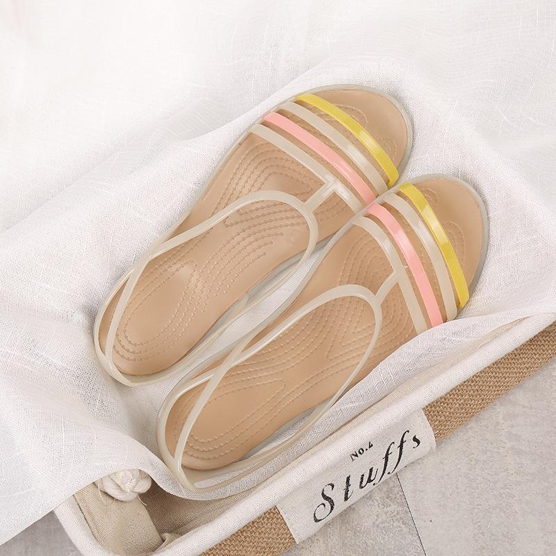 Barevné protiskluzové želé sandály: Dámské plážové boty s měkkou podrážkou