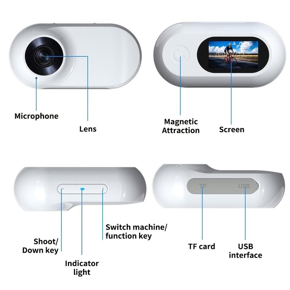 HD 1080P Wireless Collar Camera No WiFi Required Dog Cat Pet Collar Camera with Video Record Mini Body Camera for Indoor/Outdoor