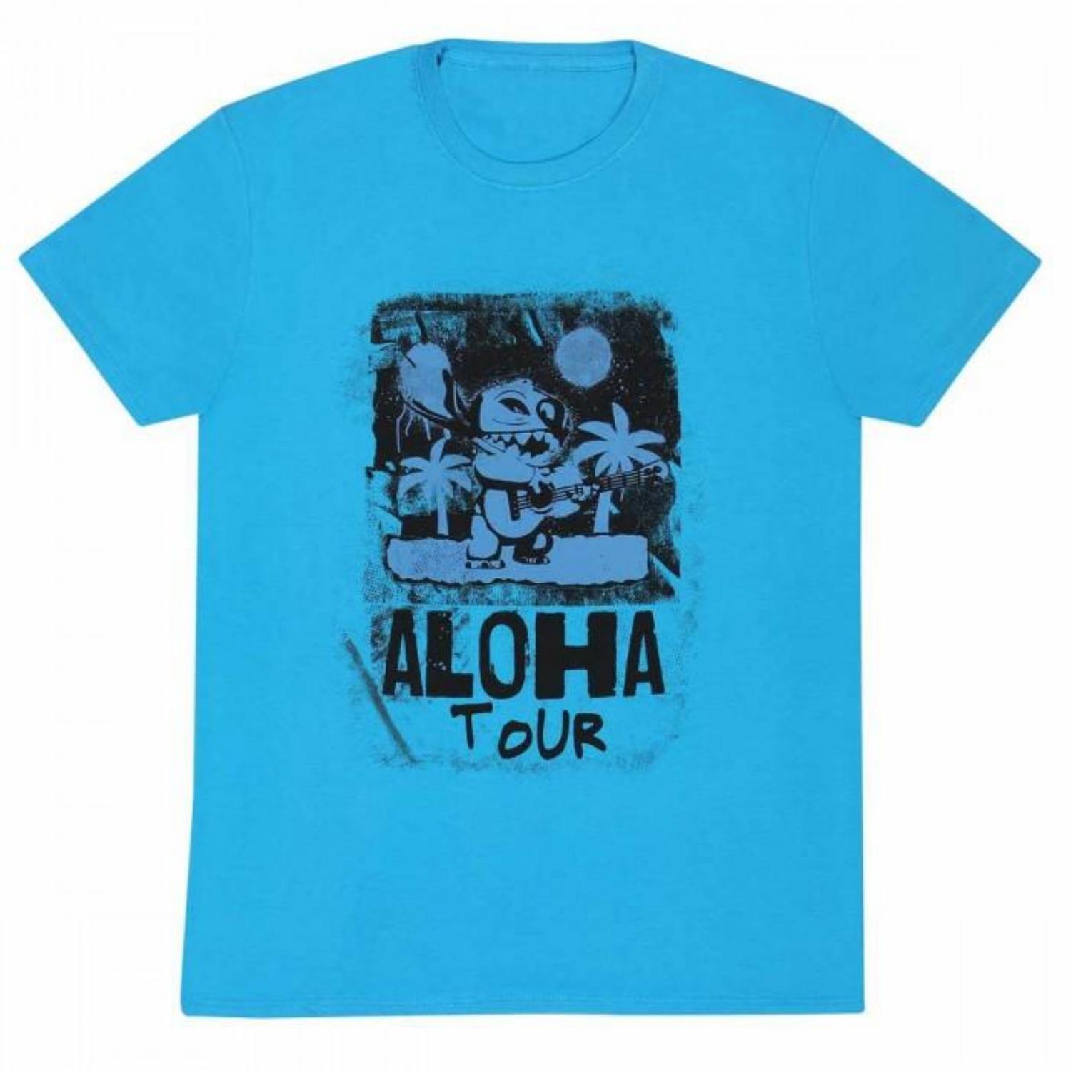 Унисекс футболка для взрослых Lilo & Stitch  Aloha Tour  S чёрный