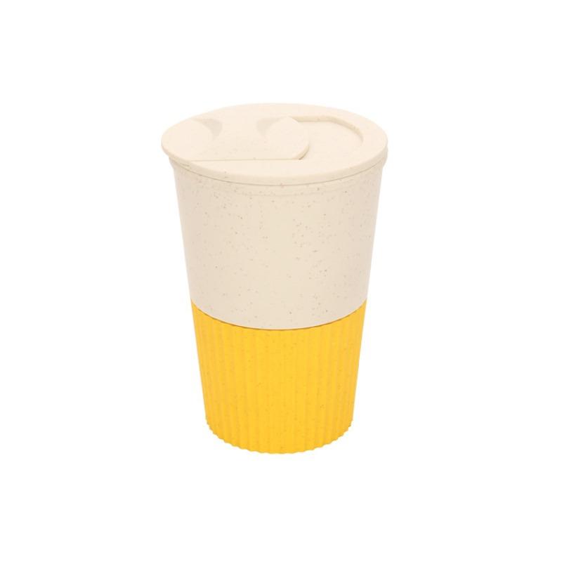 

Coffee Cup, Wheat Straw Milk Tea Cup, Tea Cup, Anti-scald and Anti-slip, High-quality Appearance, Household Use, Water Cup 350ml жёлтый