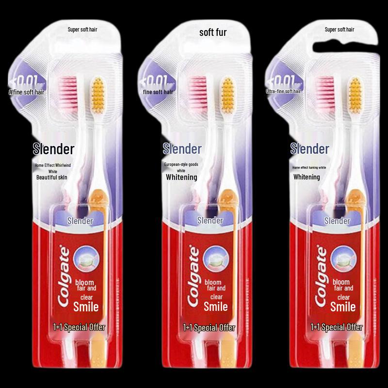 Colgate Slim Soft Dual Action Whitening Toothbrush Family Pack