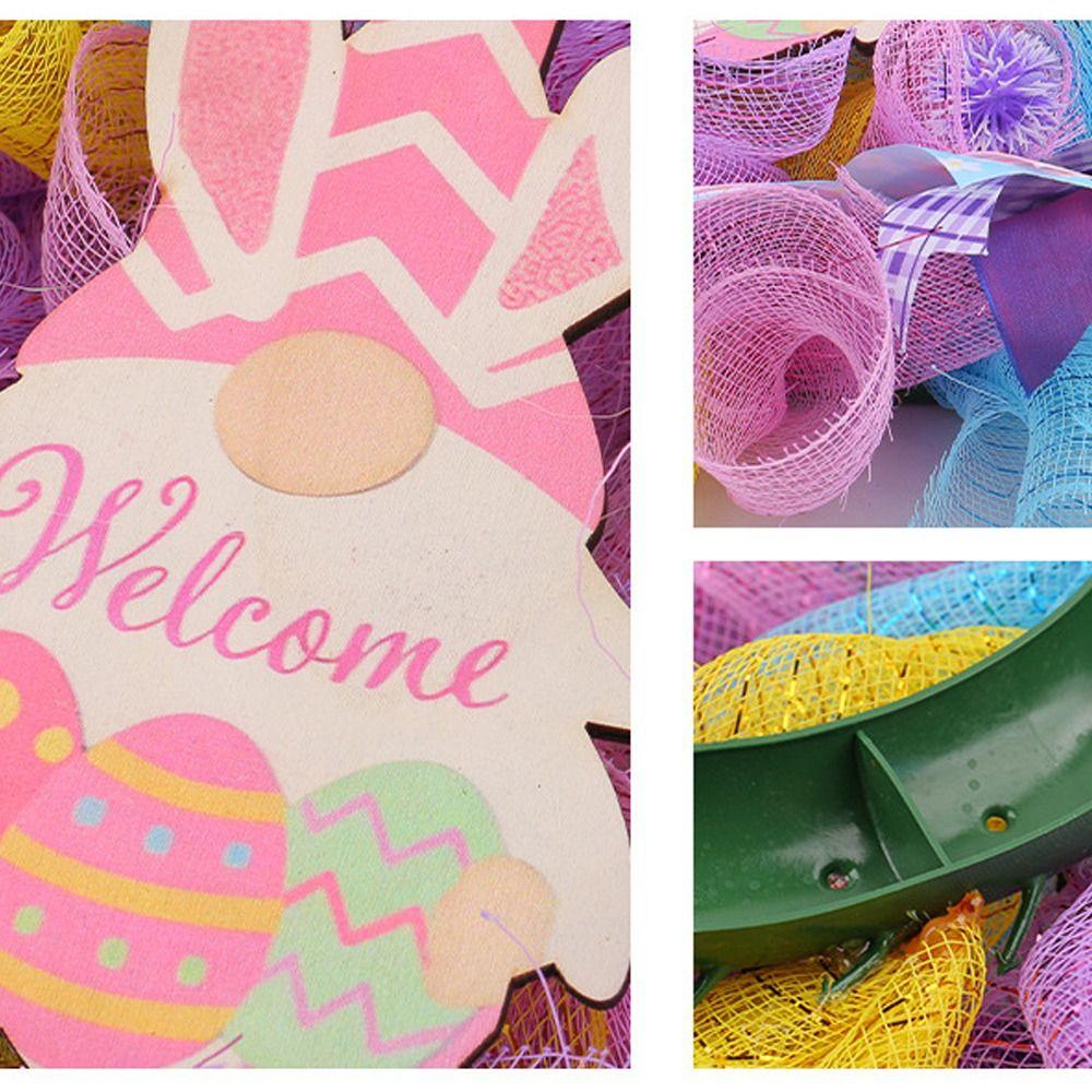 Hanging Easter Dwarf Rabbit Wreath Cartoon Door Hanging Garlands  Home Party Decor