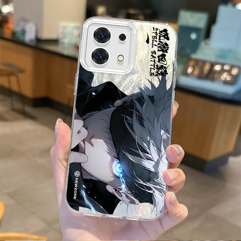 Jujutsu Kaisen Satoru Gojo Anime Farbverlauf Handyhülle für Redmi Note13 12 11 10 9 ProPlus 13C 12C 10C 9C A2 A1 Harte rutschfeste Hülle