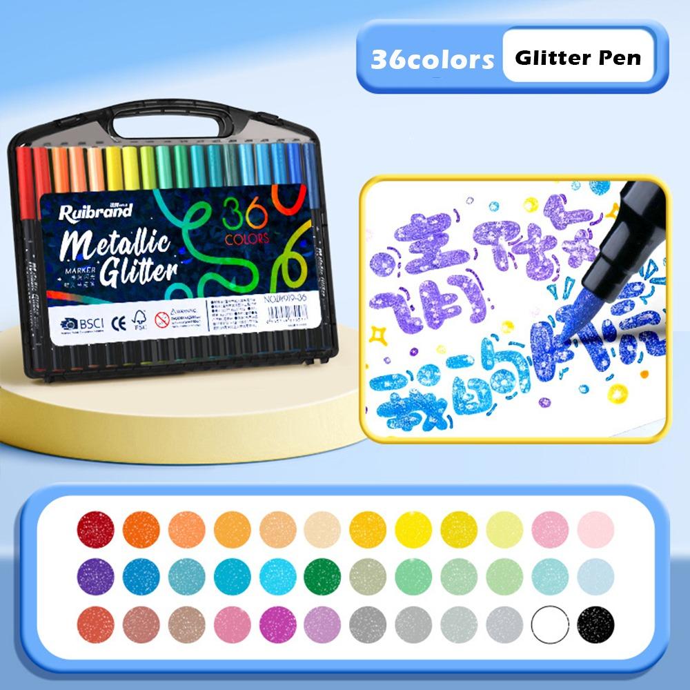 Multi-color 72 Colors Glitter Pen Soft Head Glitter Effect Art Marker Pen Flashing Pen DIY Drawing