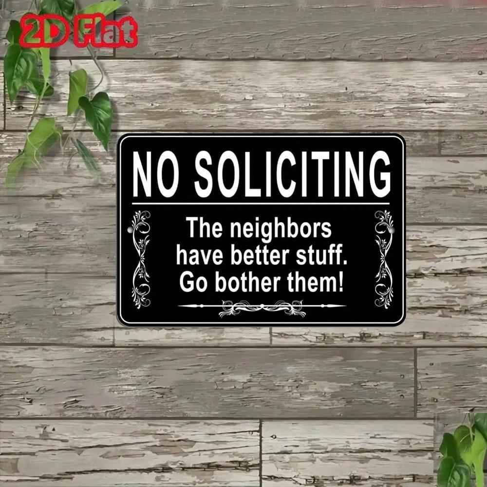 Aluminum No Soliciting Sign Funny Door Decor Novelty Gift