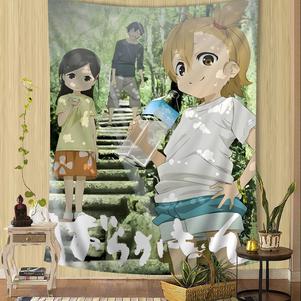Japanese Anime Barakamon Wall Tapestry Hanging Tarot Hippie Wall Rugs Dorm Wall Hanging Sheets