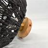 Rattan Ceiling Pendant Lamp Fixtures Hand-Woven Boho Semi Flush Mount Handmade Light Fixture with Paper Rope Shades for Bedroom