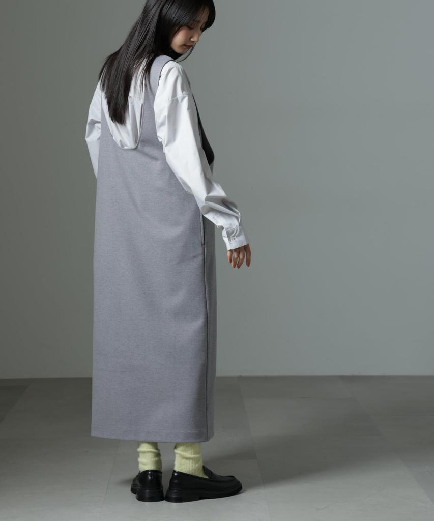 Nano Universe Crew Neck Jumper Size F Women's 2-Way Skirt, Gray, 020, 673-4219342