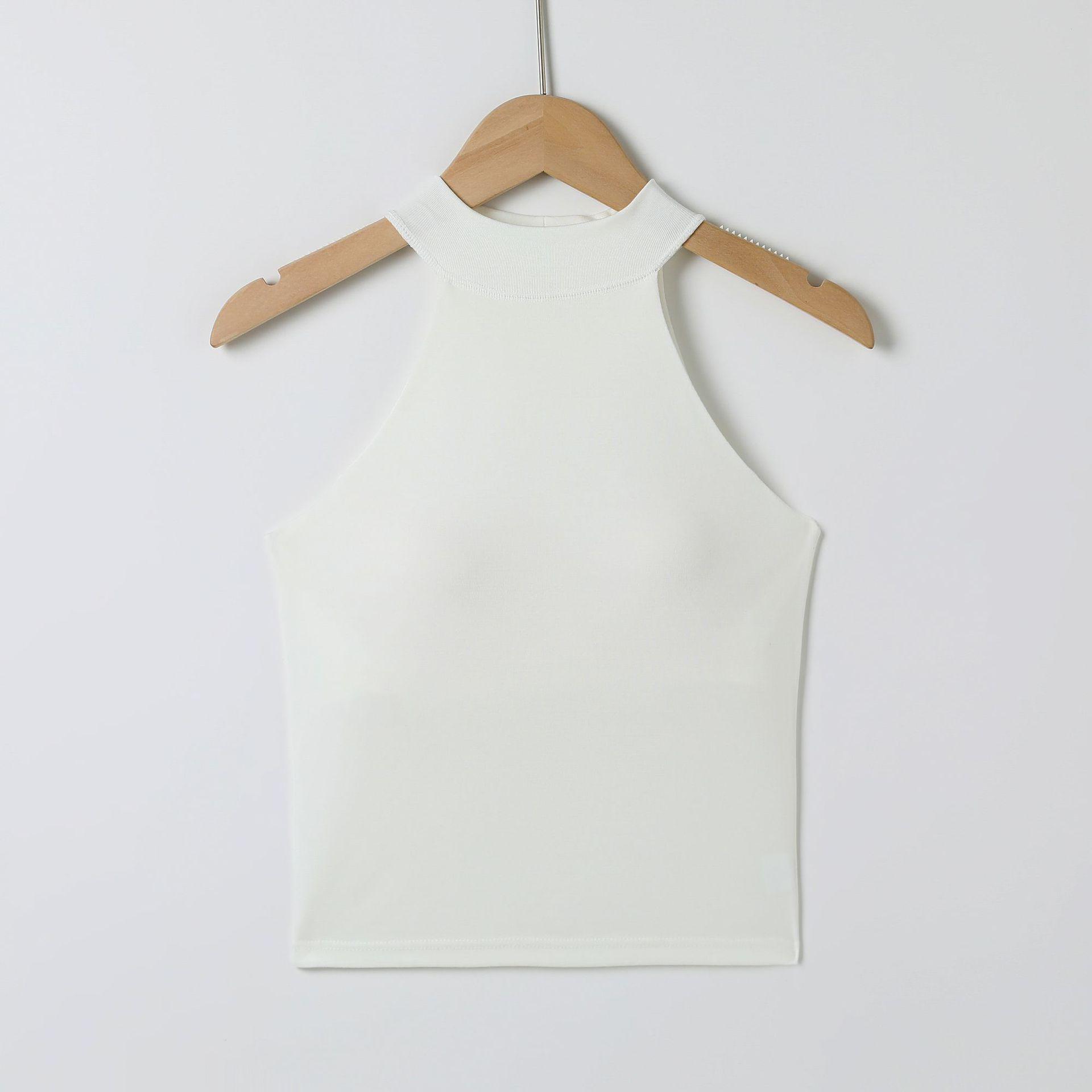 Halter Crop Top with Built-In Bra - Hot Girl Summer Style L белый